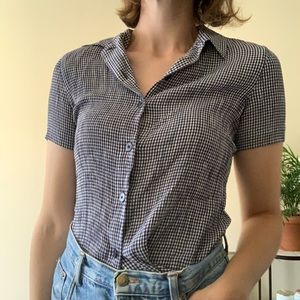 Jones New York stretchy gingham top